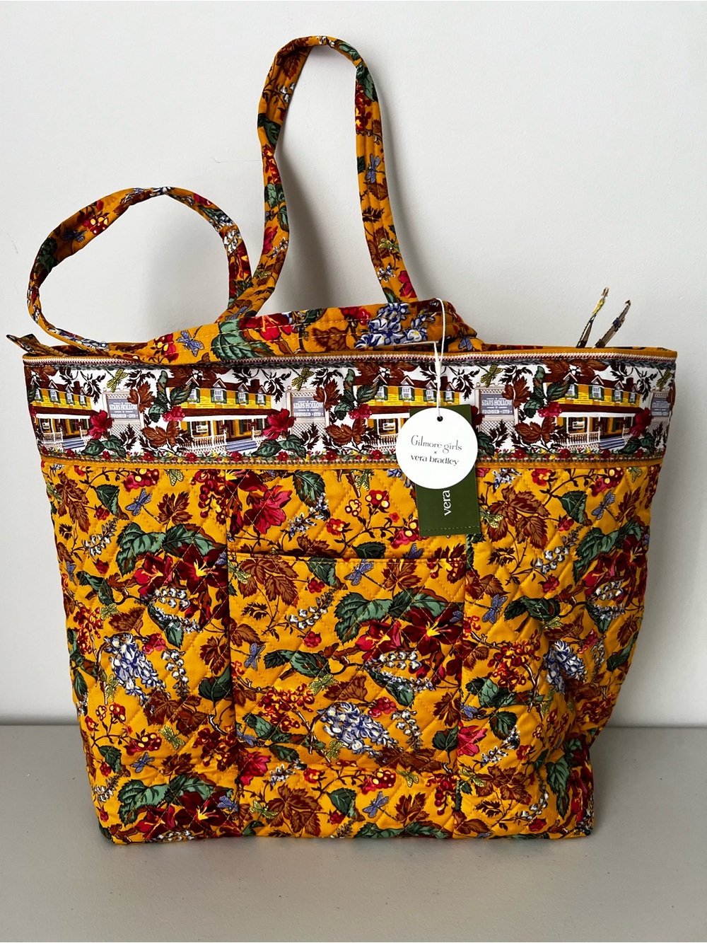 NWT Vera Bradley Gilmore Girls floral Autumn Original Zip Tote Bag travel fall
